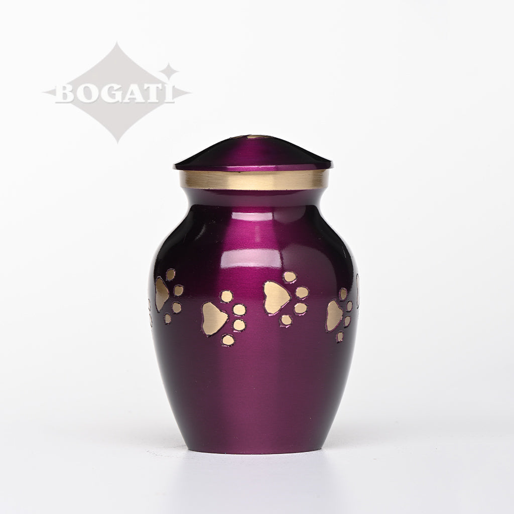 EXTRA SMALL Brass Pet Urn - "Forever Paw"