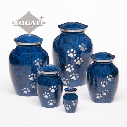EXTRA SMALL Alloy Pet Urn - 1658 "Paws to Heaven" - Marbled Stone Finish