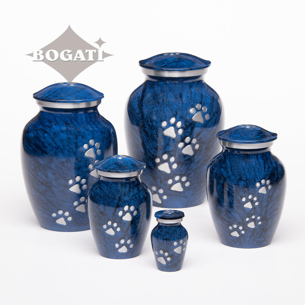 LARGE Alloy Pet Urn -1658 "Paws to Heaven" - Marbled Stone Finish