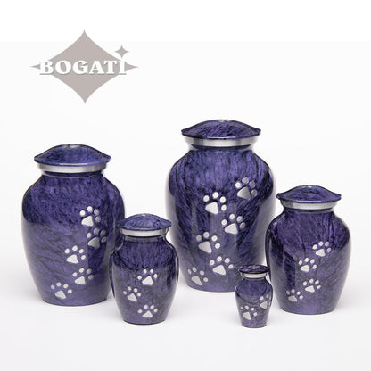 LARGE Alloy Pet Urn -1658  "Paws to Heaven" - Marbled Stone Finish
