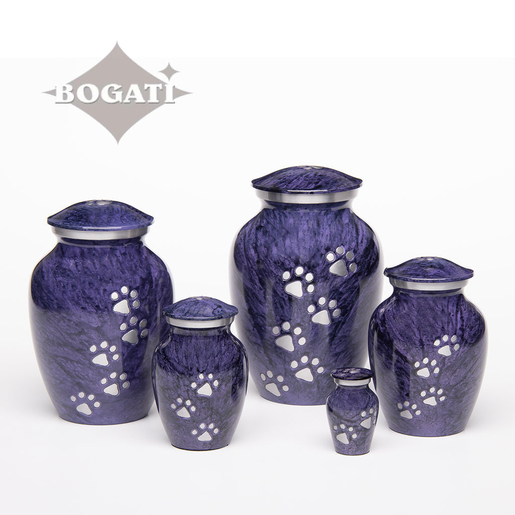 LARGE Alloy Pet Urn -1658  "Paws to Heaven" - Marbled Stone Finish