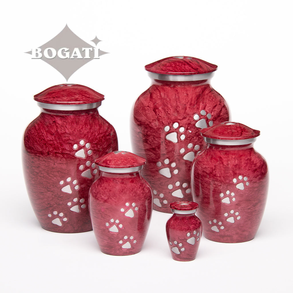 LARGE Alloy Pet Urn -1658 "Paws to Heaven" - Marbled Stone Finish