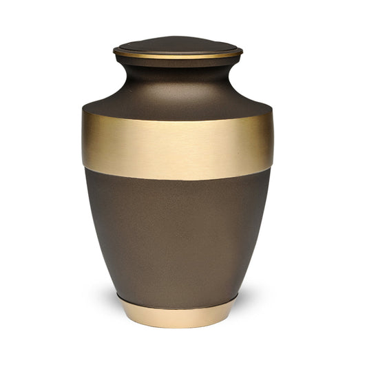 ADULT - Brass Urn -1673- Sparta Deep Brown with Brass Bands