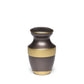 KEEPSAKE - Brass Urn -1673-  Sparta Deep Brown with Brass Bands