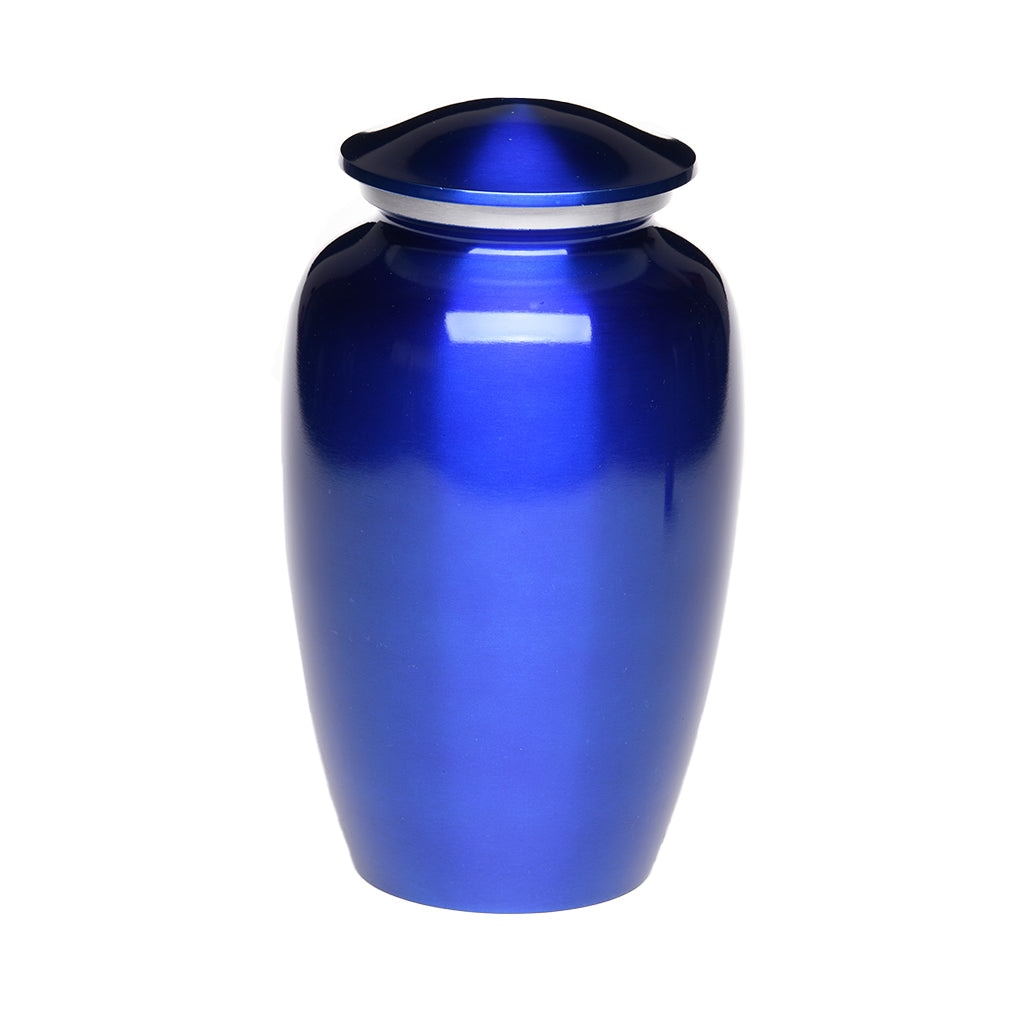 ADULT Classic Alloy urn - Color Perfection Silver-tone band - High-gloss Cobalt