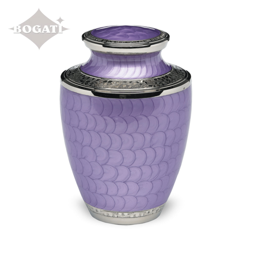 ADULT Nickel Plated Brass Urn -1963- Enamel finish with Bands Purple