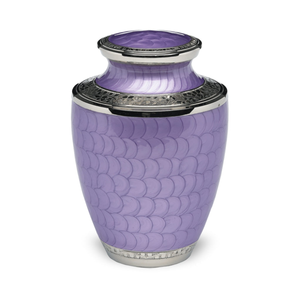 ADULT Nickel Plated Brass Urn -1963- Enamel finish with Bands Purple