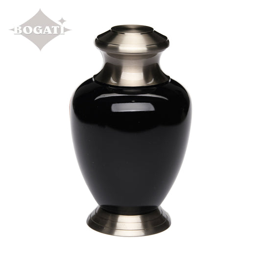 ADULT Brass urn -1966- Pewter with Solid Color Finish Black