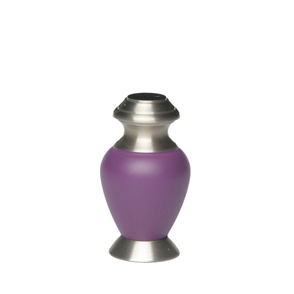 KEEPSAKE Brass urn -1966- Pewter with Matte Finish Purple