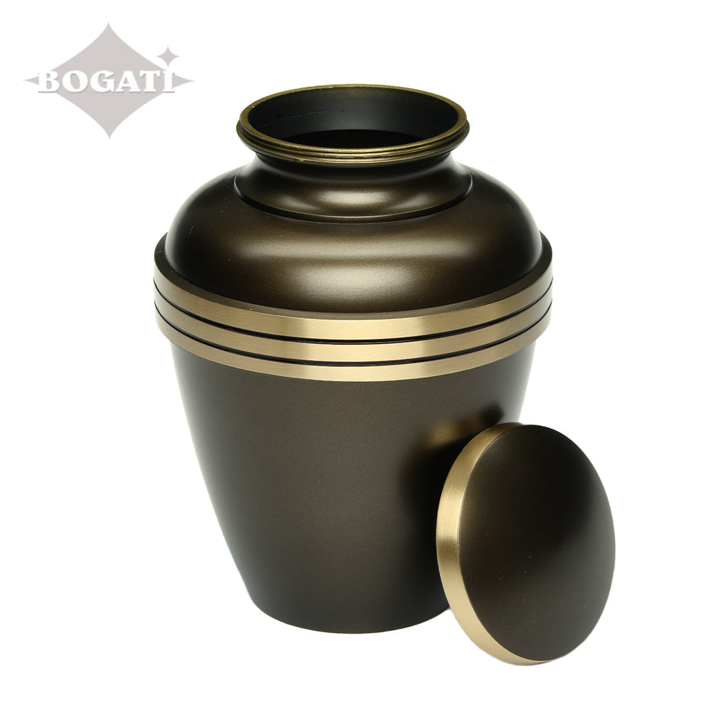 ADULT - Brass Urn -2000- Chestnut Brown with Brass Bands