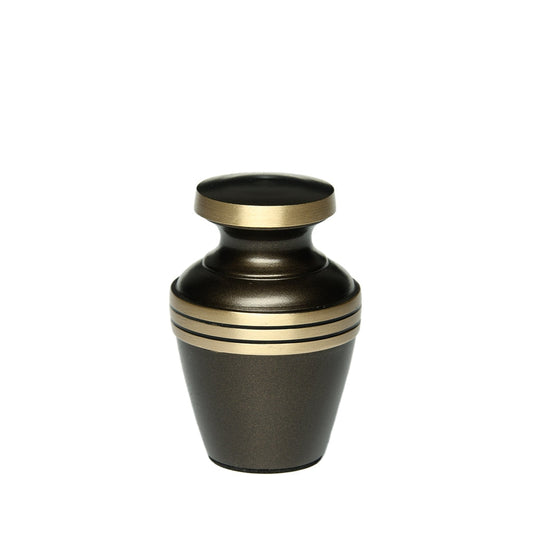 KEEPSAKE - Brass Urn -2000- Chestnut Brown with Brass Bands