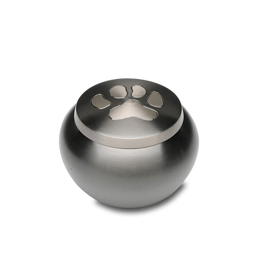 MEDIUM Brass "Journey" Pet Urn -2010- Single Paw Print - Slate finish