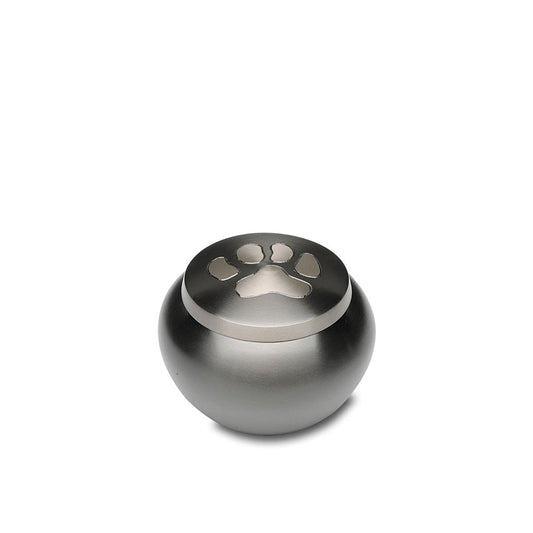 SMALL Brass "Journey" Pet Urn -2010- Single Paw Print - Slate finish