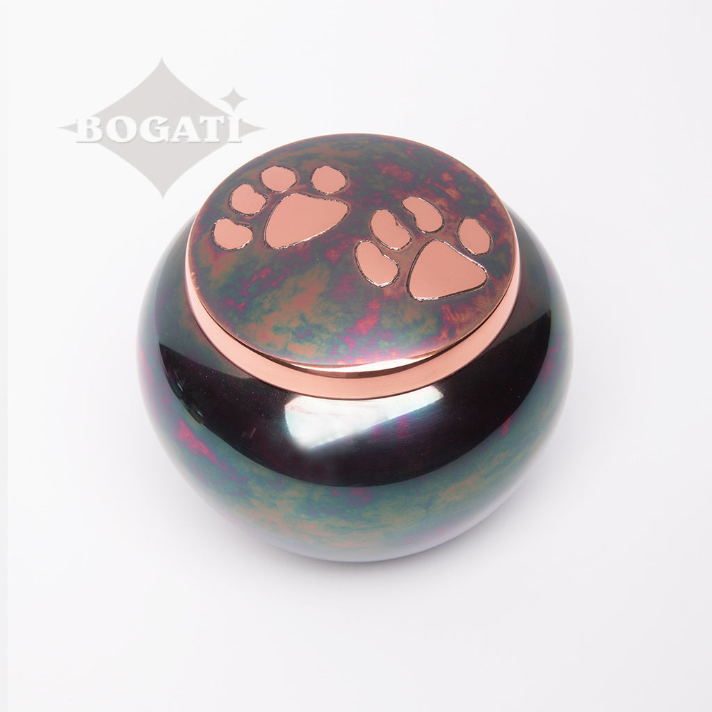 LARGE Brass Pet Urn -2012 "Journey" - Raku finish