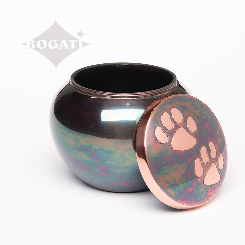 LARGE Brass Pet Urn -2012 "Journey" - Raku finish