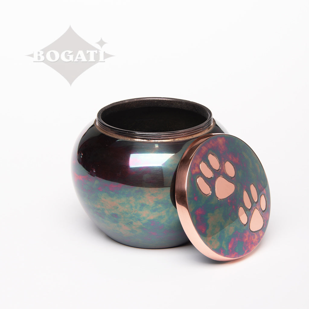 MEDIUM Brass Pet Urn -2012 "Journey" - Raku finish