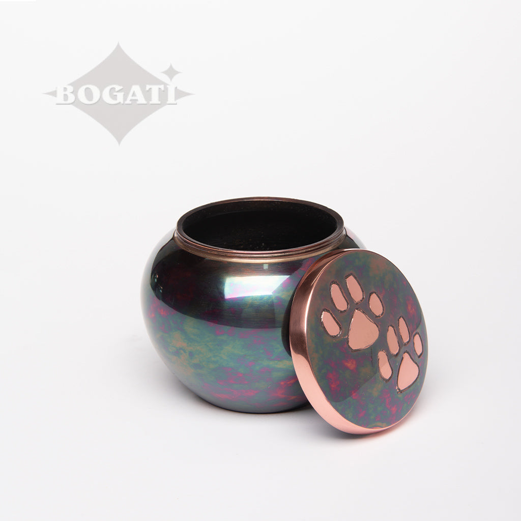 SMALL Brass Pet Urn -2012 "Journey" - Raku finish