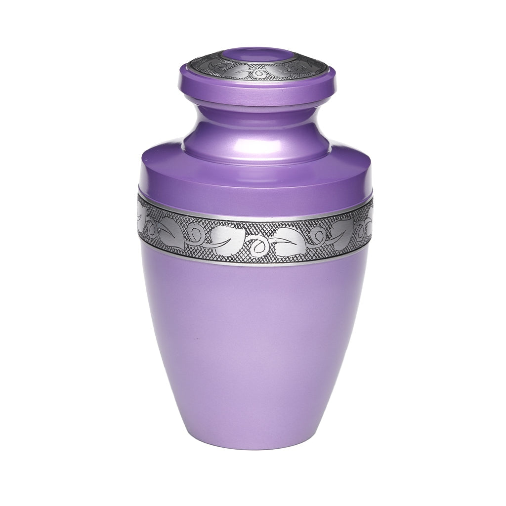 ADULT - Alloy Urn -2116- Grecian with Bogati Jasmine Border Purple