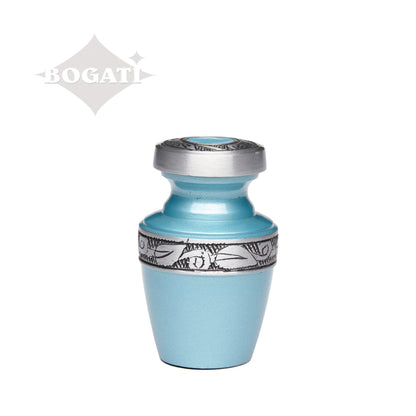 KEEPSAKE - Alloy Urn -2116- Grecian with Bogati Jasmine Border Blue
