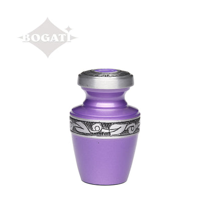 KEEPSAKE - Alloy Urn -2116- Grecian with Bogati Jasmine Border Purple