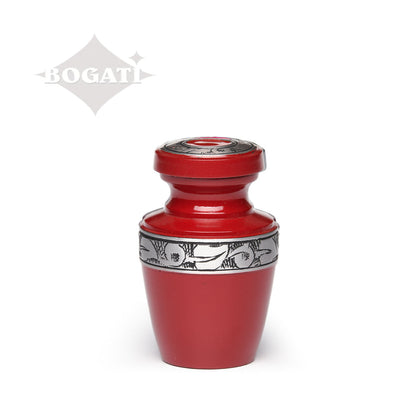 KEEPSAKE - Alloy Urn -2116- Grecian with Bogati Jasmine Border Red