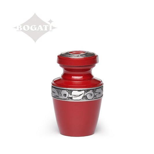 KEEPSAKE - Alloy Urn -2116- Grecian with Bogati Jasmine Border Red
