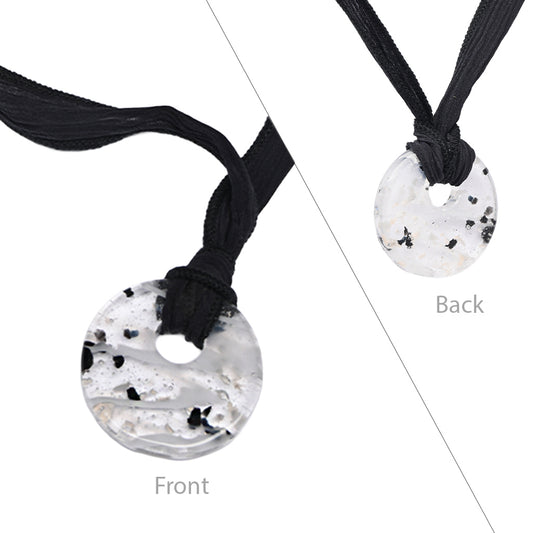 J-2168- Dichroic Glass Love Ashes Reflection Circles - Infused with Cremains