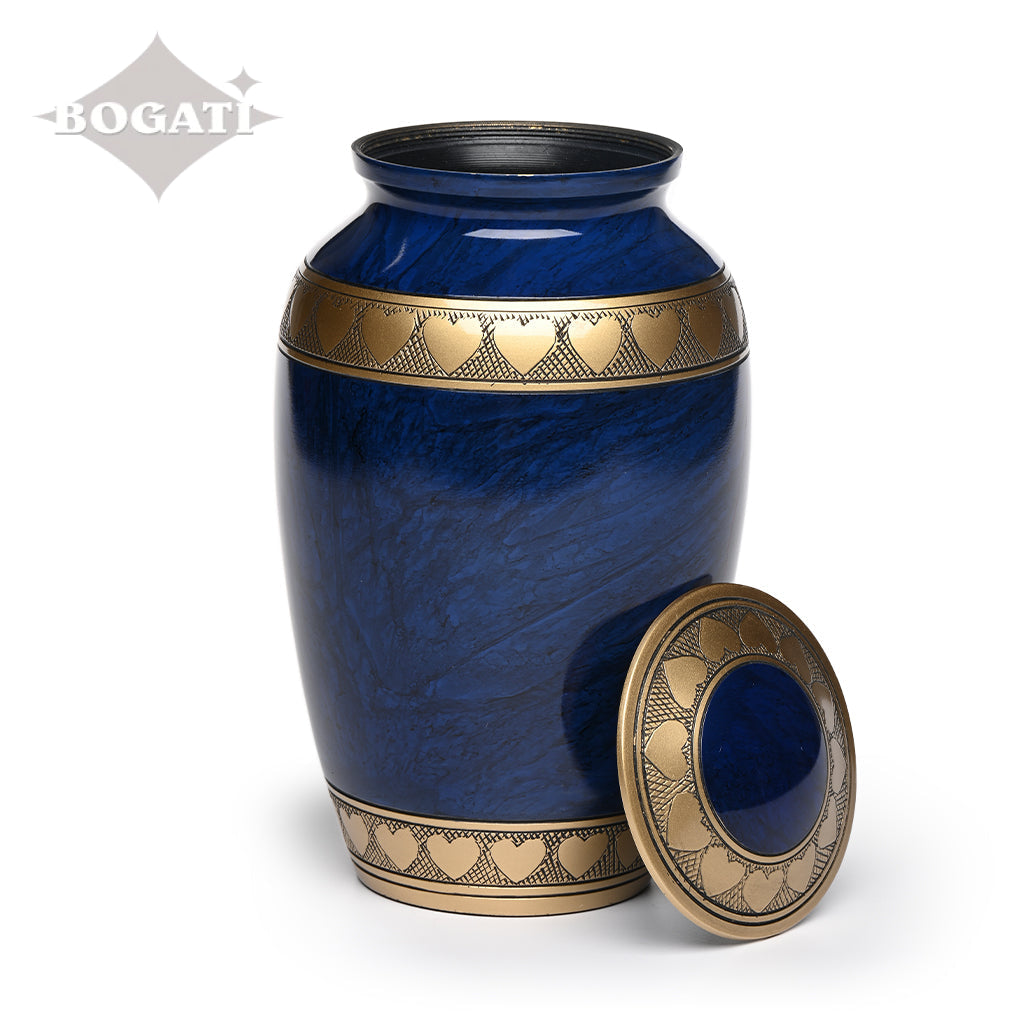 ADULT Brass Urn -2263- Heart Bands
