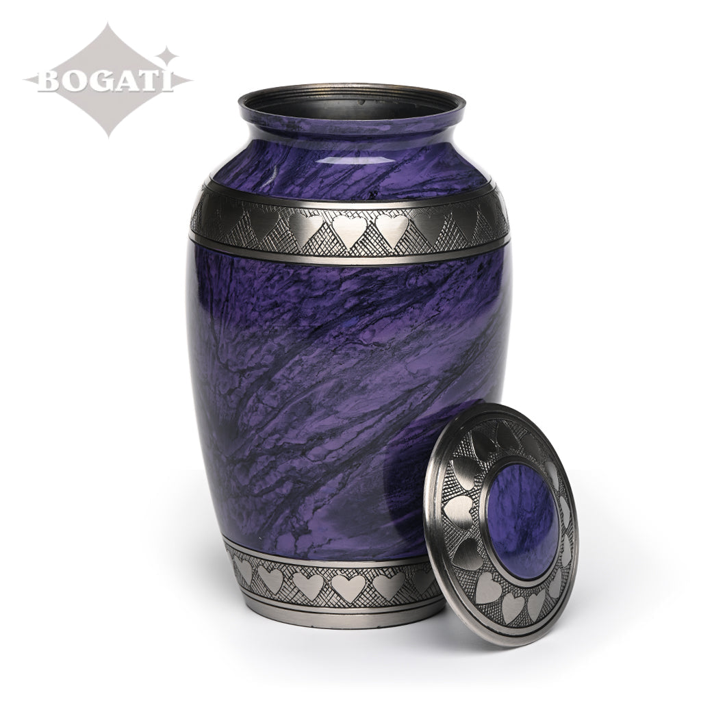 ADULT Brass Urn -2263- Heart Bands