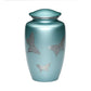 ADULT -Classic Alloy Urn -2415– with engraved BUTTERFLIESx Teal