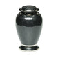 ADULT - Brass Urn -2571- Gleaming Enamel with Nickel Banding Black