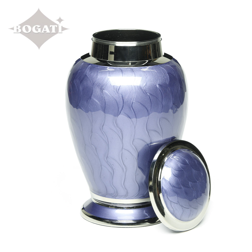 ADULT - Brass Urn -2571- Gleaming Enamel with Nickel Banding