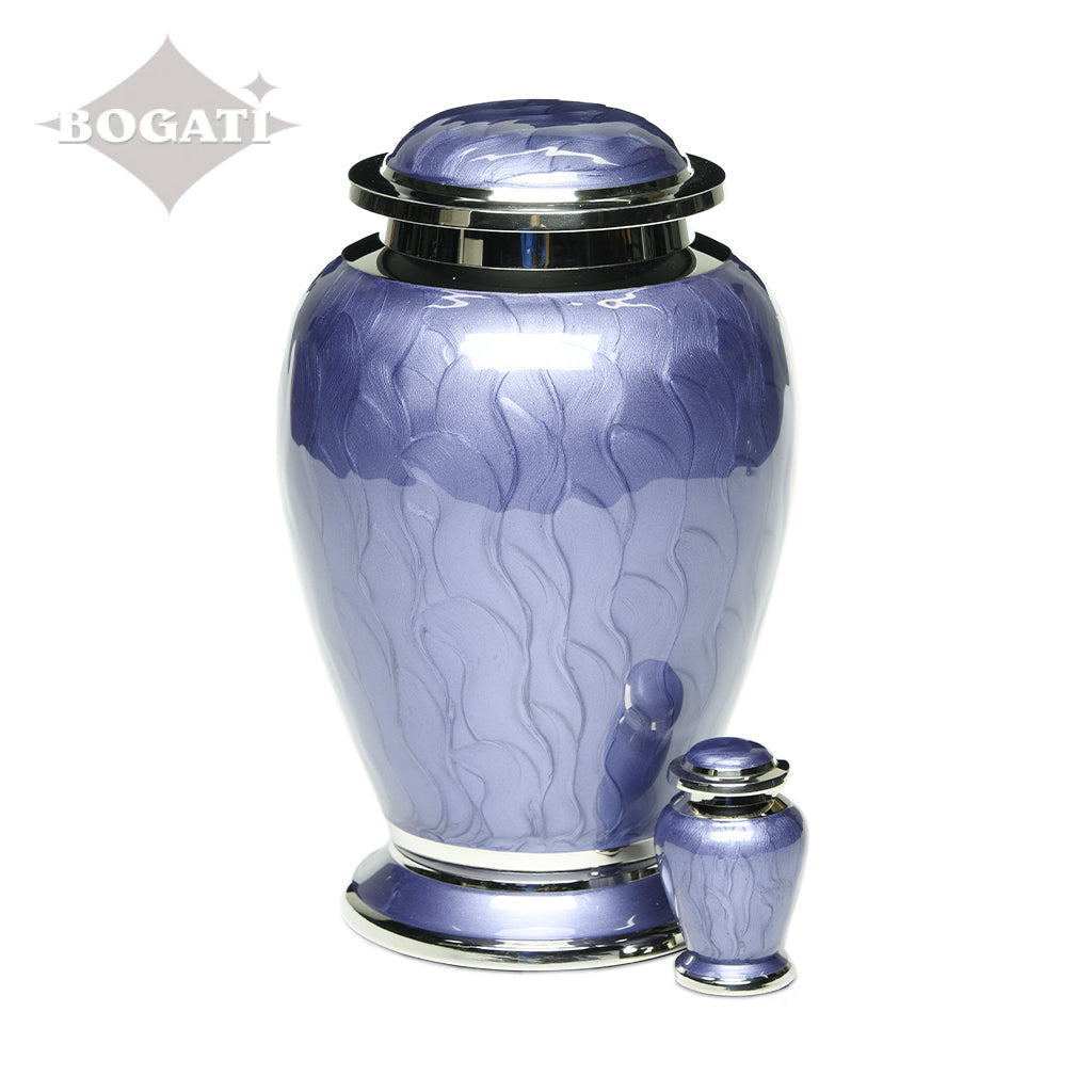 ADULT - Brass Urn -2571- Gleaming Enamel with Nickel Banding