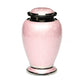 ADULT - Brass Urn -2571- Gleaming Enamel with Nickel Banding Pink