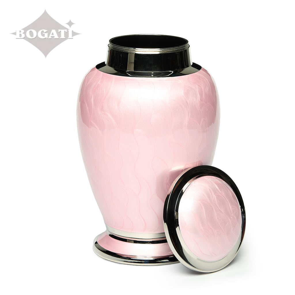 ADULT - Brass Urn -2571- Gleaming Enamel with Nickel Banding