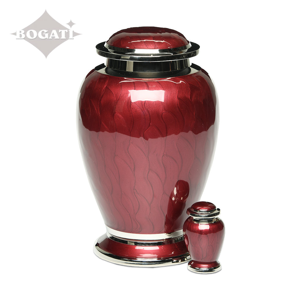 KEEPSAKE - Brass Urn -2571- Gleaming Enamel with Nickel Banding