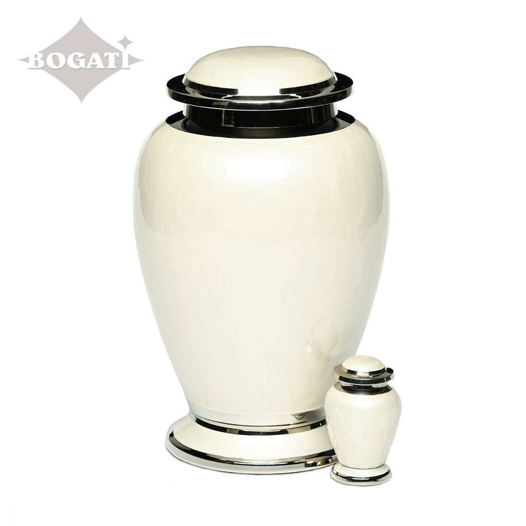 ADULT - Brass Urn -2571- Gleaming Enamel with Nickel Banding