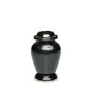 KEEPSAKE - Brass Urn -2571- Gleaming Enamel with Nickel Banding Black