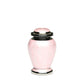 KEEPSAKE - Brass Urn -2571- Gleaming Enamel with Nickel Banding Pink