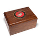 ADULT Rosewood Urn -2805- Bevel Edge with US Military Emblem Marine Corps