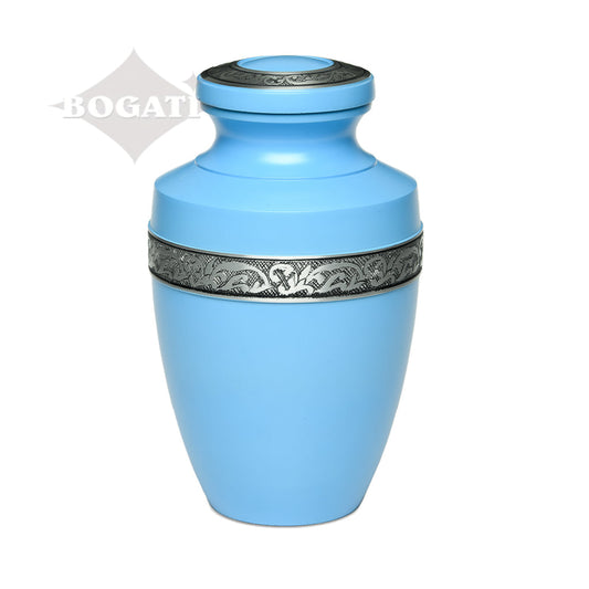 ADULT - Alloy Urn -3076- Grecian with Flowing Vine Blue