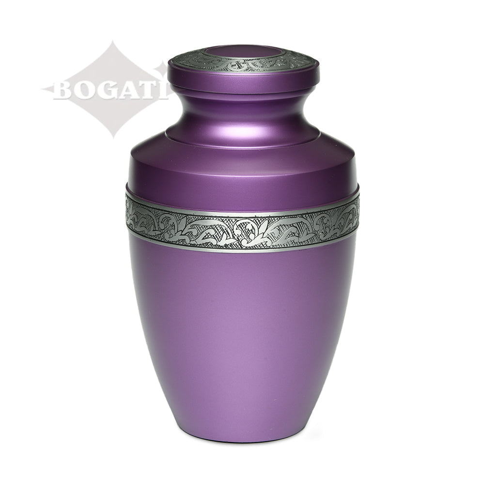 ADULT - Alloy Urn -3076- Grecian with Flowing Vine Purple