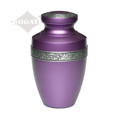 ADULT - Alloy Urn -3076- Grecian with Flowing Vine Purple