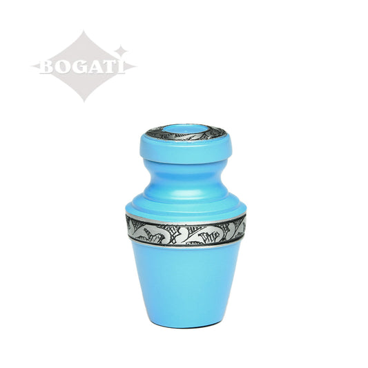 KEEPSAKE - Alloy Urn -3076- Grecian with Flowing Vine Blue