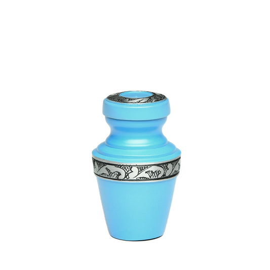 KEEPSAKE - Alloy Urn -3076- Grecian with Flowing Vine Blue