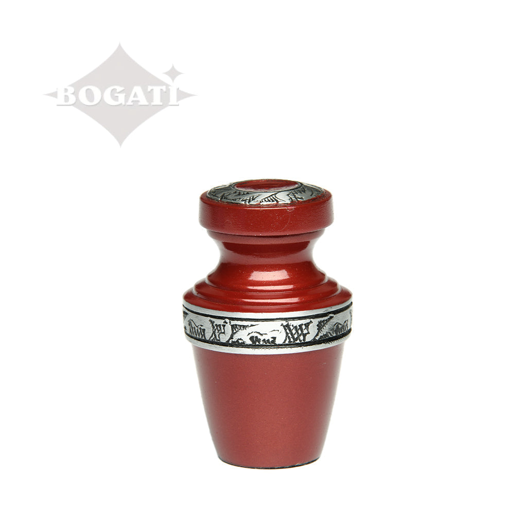 KEEPSAKE - Alloy Urn -3076- Grecian with Flowing Vine Brick Red