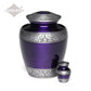 ADULT -Classic Alloy Urn -3246– PURPLE with VINE BAND