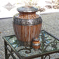 ADULT -Original Alloy Urn -3251– Washed Brown & White - Leaves and Vines