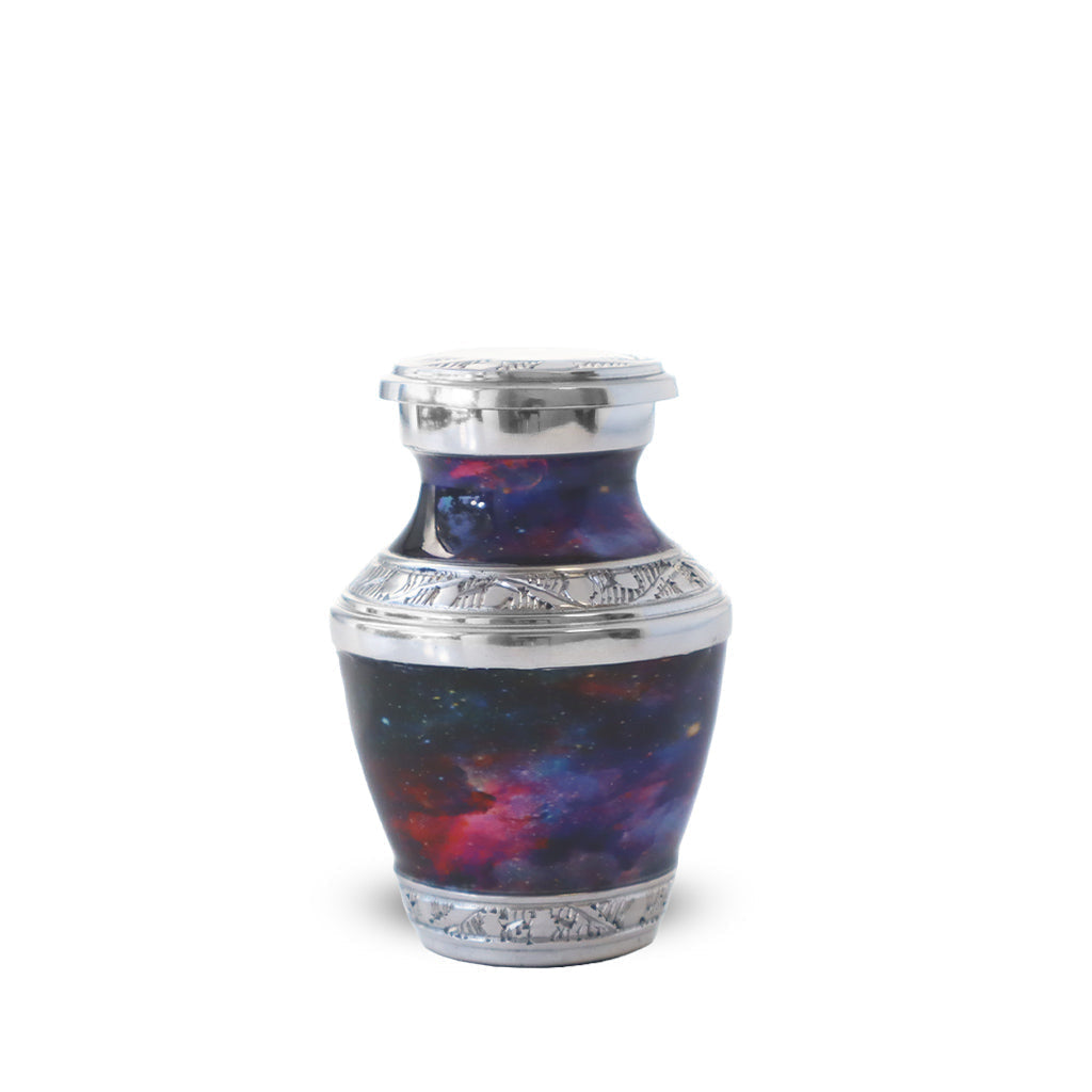 Keepsake- Classic Alloy Urn -3340 - Galaxy Collection: Stellar~Bogati Exclusive Red-Purple Stellar