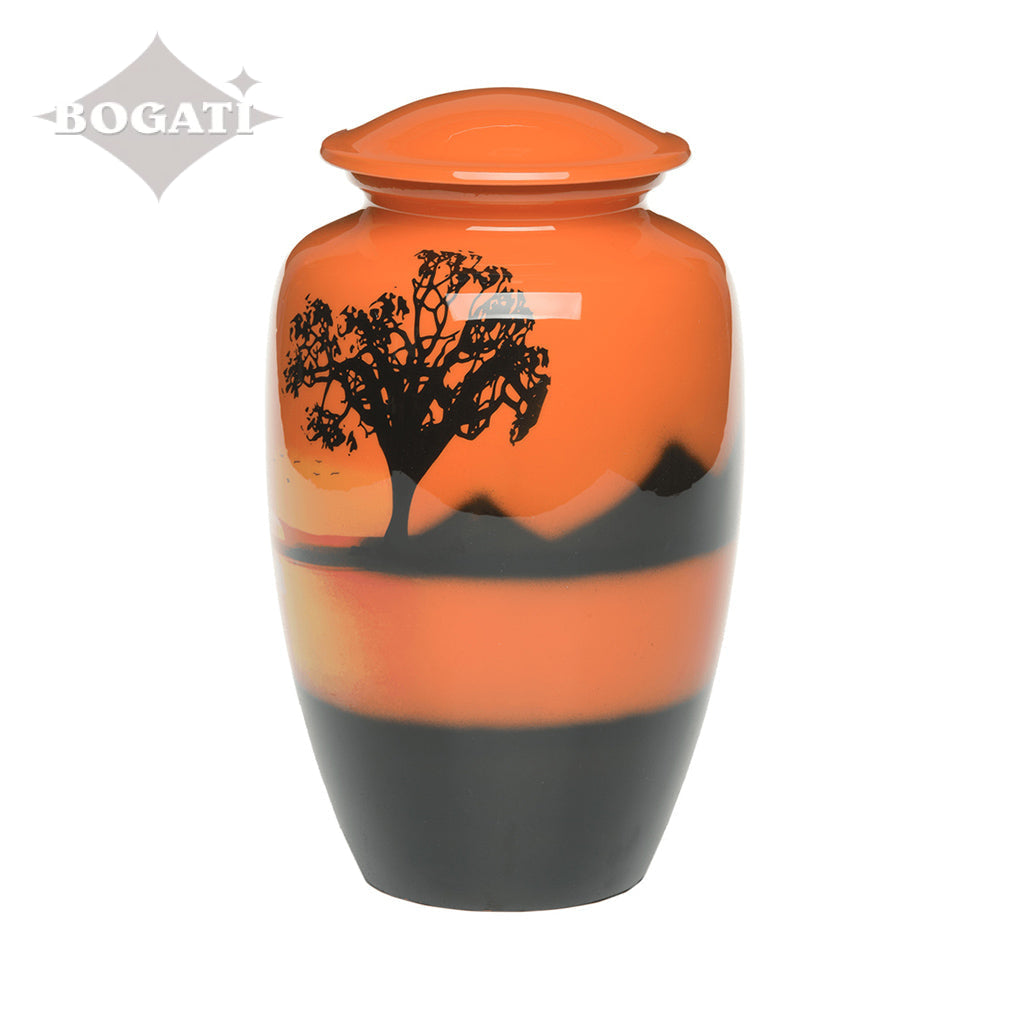 ADULT -Classic Alloy Urn -4010– ORANGE SUNSET